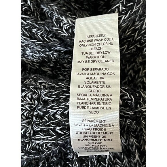 Chicos Thick Knit Black Heathered Sweater XL Cotton Chunky Women Oversized Cozy - Picture 8 of 9